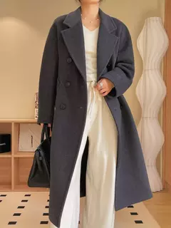 Casaco de Cashmere Camel Classic, casaco de lã de comprimento médio, novo, 101801, outono e inverno na internet