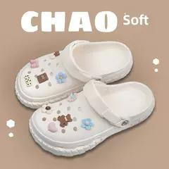 Sapatos de tamanco de coelho de orelha longa feminino verão ao ar livre beachwear fundo grosso antiderrapante sandálias masculinas material eva confortável na internet