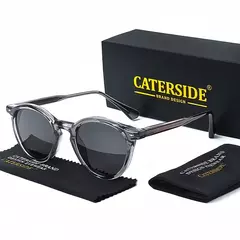 Caterside-Round óculos polarizados para homens e mulheres, alta qualidade, Punk, ao ar livre, condução, óculos de pesca, propionic, UV400, homens na internet