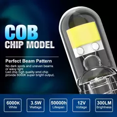 2/6x w5w t10 lâmpadas led canbus w5w safira cob drive-free led cunha lâmpada 6000k 168 194 led 5w5 interior do carro cúpula lâmpada de leitura - Wolf Magazine