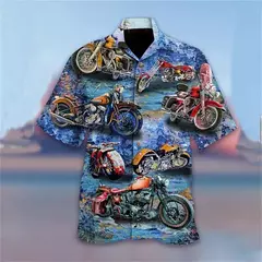 Camisa havaiana com estampa 3D masculina papagaio, blusa de praia casual manga curta, camisa lapela vocacional, moda menino - Wolf Magazine
