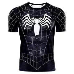 Imagem do Camisas de compressão para homens, manga curta, quadrinhos, camiseta cosplay aranha, super-herói top, elastic fitness sportwear, roupas de Halloween