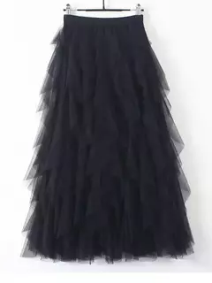 TIGENA-Tutu saia comprida de tule para mulheres, cintura alta, saia plissada, malha, rosa, moda coreana, fofa, estética, feminina, senhora, 2023 na internet
