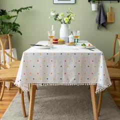 Toalha de mesa de algodão pequena margarida para decoração, estilo coreano, retângulo, para cozinha, casamento, sala de jantar - loja online