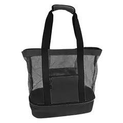 Grande bolsa de malha transparente de camada dupla para mulheres, alta capacidade, preservação de calor, piquenique, praia, bolsa, escritório, almoço, lanches, bolsa - loja online
