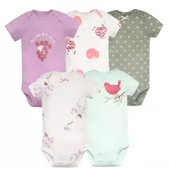 Baby Boy e Girl's Summer Macacões, Bodysuit Toddler, 100% Algodão, Conjunto de Roupas Recém-nascidas, Macacão Infantil, 6-24 Meses, 5Pcs por Lote - Wolf Magazine