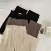 HELIAR-calça feminina de cintura alta, calça reta para senhoras do escritório, botão casual, calça preta solta, nova, outono