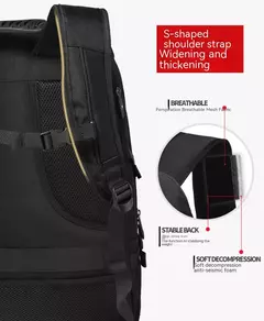 Mochila de Viagem Grande Impermeável Para Homens, Compartimento Separado De Sapatos, Bolsa De Negócios, Esportes Ao Ar Livre, Mochilas De Armazenamento Pretas, 50L, 80L - comprar online