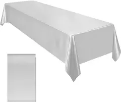 Retângulo casamento cetim toalha de mesa 57x10 2 polegada brilhante suave cobertura de mesa de seda para banquete de casamento aniversário mesa de jantar decoração - loja online