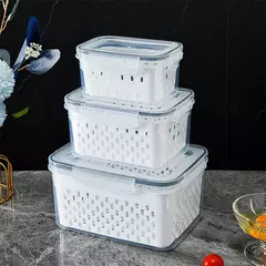 Caixa De Armazenamento De Geladeira, Organizador De Geladeira, Legumes Frescos, Caixas De Frutas, Cesta De Drenagem, Despensa, Organizador De Cozinha - Wolf Magazine