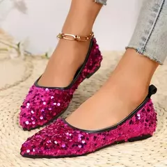 Apontou Toe Bling flats sapatos femininos, sapatos de caminhada casual, sandálias de primavera, marca de moda feminina, novo na internet