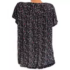 Camiseta comprida sem mangas solta feminina, pijamas com decote em v, tops femininos, moda estampada floral, colete casual sexy, camiseta de verão - loja online