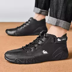 Botas casuais masculinas de motocicleta, tênis alto impermeável, calçado de luxo, inverno, 2023