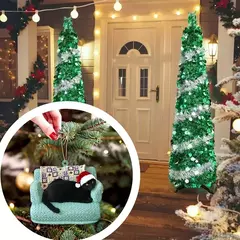 Pingente De Natal De Acrílico Gato Preto, Xmas Tree Hanging Animal Ornamentos, Decoração De Festa De Casa, Casamento, Ano Novo - Wolf Magazine