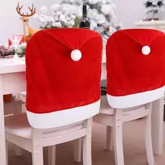 1-6 pçs decoração de natal capas de cadeira papai noel chapéu vermelho cadeira boné cozinha jantar cadeira slipcovers conjuntos para o feriado de natal na internet