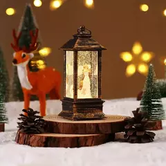 Retro Quadrado Papai Noel LED Night Light, Luzes de vento, Enfeites De Árvore De Natal, Presente De Decoração De Casa