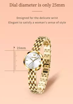 OLEVS-Relógio de pulso impermeável para mulheres, luxo, marca superior, elegante, moda, dourado, original, simples, quartzo, senhoras - loja online