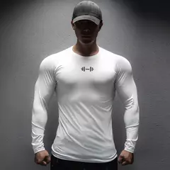 Camiseta de manga comprida seca rápida masculina, tops esportivos musculares, corrida de lazer, nova para primavera e outono