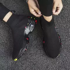 Imagem do Sapatos masculinos de corrida, tênis de tamanho grande, sola grossa, sapatos esportivos de rua, hip-hop, meia casual e bola retrô 38-48