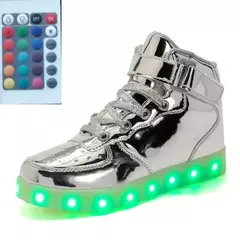 USB LED Shoes com controle remoto para crianças e adultos, tênis luminosos com luzes, tênis para crianças, meninos e meninas, tamanho 25-42 - comprar online