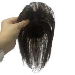 Nenhum clipes de cabelo humano franja francesa gancho e laço pasta mágica toppers para mulheres fácil de usar adesivos de costura remendos de cabelo extensão na internet