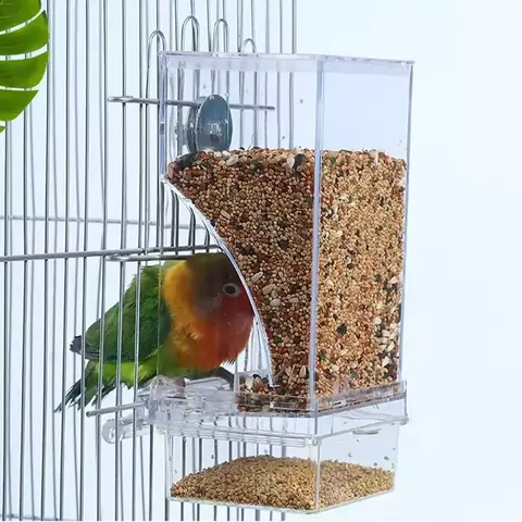 1pc alimentador de papagaio anti-derramamento transparente caixa de comida de pássaro dispositivo de alimentação clara para papagaios durável caixa de alimentação de pássaros