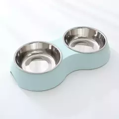 Tigela dupla de comida para animais de estimação, aço inoxidável, aparelho para bebidas, comida para cães, filhote de cachorro, suprimentos de alimentação, gatinho, acessórios de água - Wolf Magazine