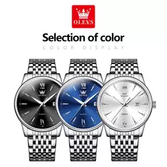 OLEVS-Relógios de luxo high-end para homens, relógios originais de aço inoxidável, marca top, relógio de quartzo, relógio manual, moda - loja online