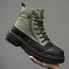 Botas de cano alto de lona respirável masculinas, botas antiderrapantes do deserto, sapatos de segurança com renda, tênis casuais