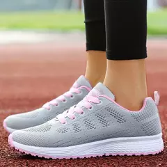Sapatilhas brancas para mulheres, sapatilha esportiva, sapatos de respiração, sapatos femininos casuais, tênis esportivo senhora sapato atlético