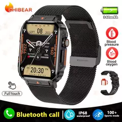 Militar ao ar livre GPS esportes relógio inteligente para homens, 1.95 ", freqüência cardíaca, sangue, oxigênio, chamada Bluetooth, SmartWatches para Android, IOS