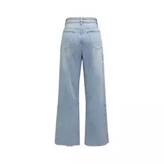 Joelho feminino quebrado buracos jeans reto, calça jeans de cintura alta, feminina solta de perna larga, confortável, moda casual, tendência - comprar online