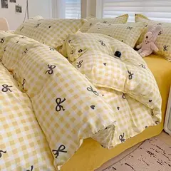 Conjunto de cama para meninas, capa de edredão, folha plana, fronha, sem enchimento, roupa de cama, macia, gêmea, completa, queen size, 3, 4pcs na internet