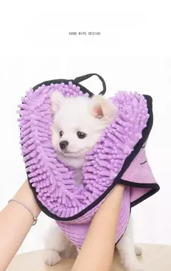 Toalha de pelúcia macia para animais de estimação, fibra absorvente, secagem rápida, roupão de banho para gatos, limpeza conveniente, acessórios para cães, novo, 2024 - Wolf Magazine