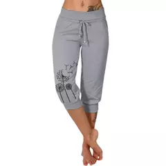 Calças casuais com ajuste solto estampadas com cinto, calças elegantes de cintura alta - loja online