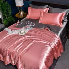 Imagem do Conjunto de cama sedoso puro cetim, edredão de luxo, lençóis e fronha, cama queen e king size, cama de solteiro e casal