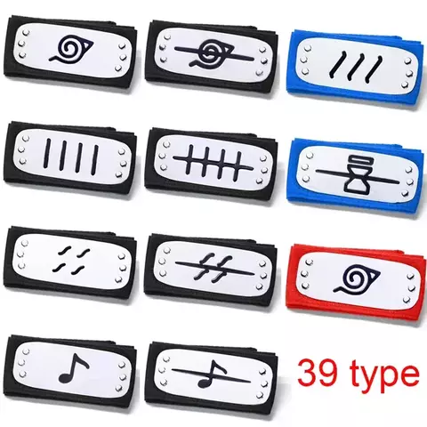 Naruto shippuden anime cosplay testa bandana uzumaki uchiha sasuke kakashi ação figurs bandana brinquedos modelo cos juguetes