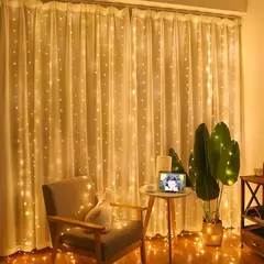 Luzes de natal luzes de cortina de fadas 8 controle remoto usb festão decoração de natal lâmpada de ano de férias - Wolf Magazine