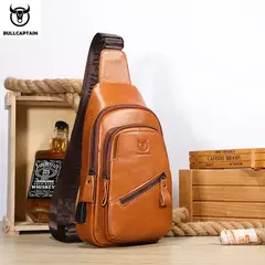 BULLCAPTAIN-Bolsa de Peito de Couro Masculina, Grande Capacidade, Bolsa Mensageiro Casual, Classic, XB 127, Latest, 2023 - Wolf Magazine