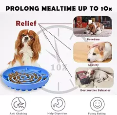 Suprimentos para animais de estimação tigela de comida lenta gato anti-queda tigela de comida antiderrapante filhote de cachorro anti-asfixia brinquedo de silicone placa de comida - comprar online