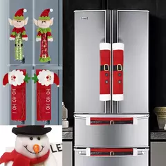 2024 capas de alça de natal para geladeira forno de microondas papai noel máquina de lavar louça maçaneta da porta capa festa de natal decoração de ano novo
