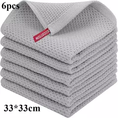 Homaxy-Cozinha Ultra Soft Cotton Dishcloth, Magic Cleaning Cloth, Toalha de limpeza absorvente, Espessamento Wipe, Wash Towel, 4 Pcs, 6Pcs - loja online