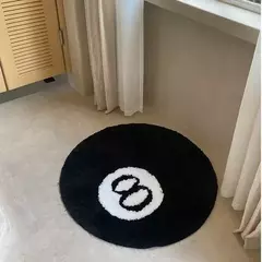 Tapete de bilhar redondo simulado, Tapete de 8 bolas, Tapete de cadeira macia de caxemira, Tapetes antiderrapantes, Quarto Vintage Black Carpet Drop - loja online