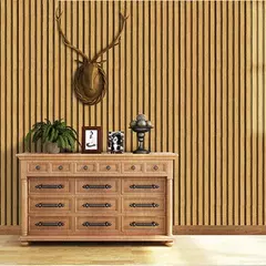 Imagem do Adesivos de parede autoadesivos de PVC impermeável, rolo grande, decoração, fundo, mesa, armário, papel de parede, listras de madeira, 45cm
