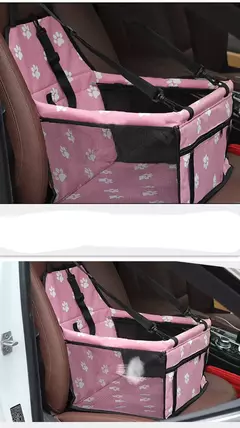 Imagem do Bolsa de assento para transportar carros de cachorro, cesta à prova d'água, rede dobrável, bolsa para transportar animais de estimação, para cães pequenos, gatos, malha de segurança para viagem