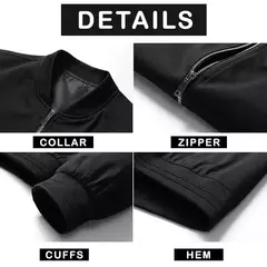 Casaco bombardeiro masculino com zíper, casaco plus size, 7XL 8XL e 9XL, casaco para outono e inverno