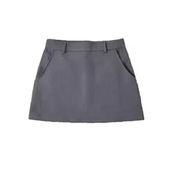 Willshela-Mini saia feminina monocromática com zíper traseiro A-Line, cintura alta, saias chiques femininas, moda vintage