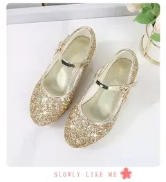Sapato de salto alto de cristal infantil, sandálias de cristal, fivela, princesa sapato de dança, desempenho estudantil, couro, meninas, moda na internet