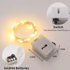 LED Botão Bateria Light String, Fairy Lights, Decoração de Jardim, Guirlanda, Natal, Casamento, Ano Novo, Quarto, Sala de estar - comprar online