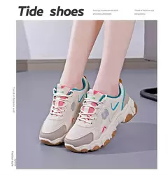Tênis de malha vulcanizada respirável feminino, moda casual